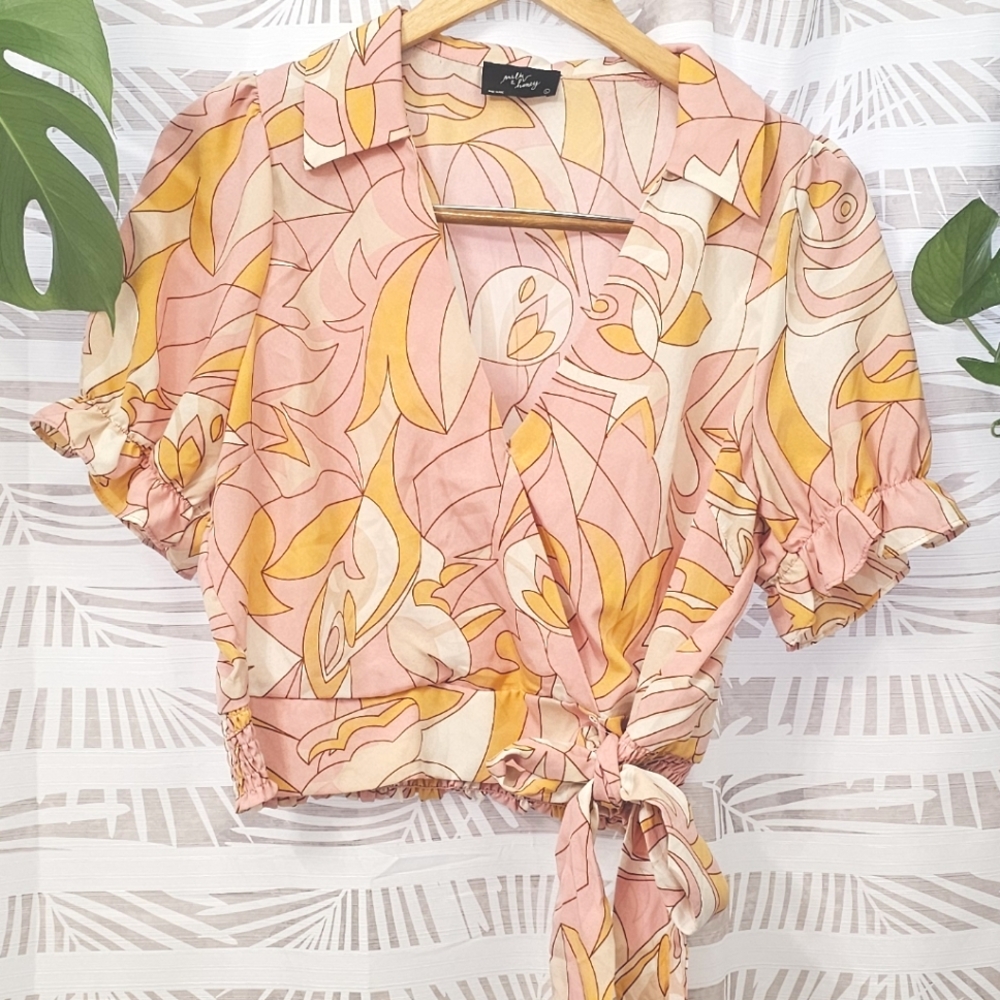 Elegant Pink and Orange Women's Blouse